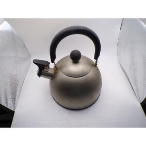 Copco 1012 Stainless Steel Stovetop Whistling Tea Kettle Black Handle